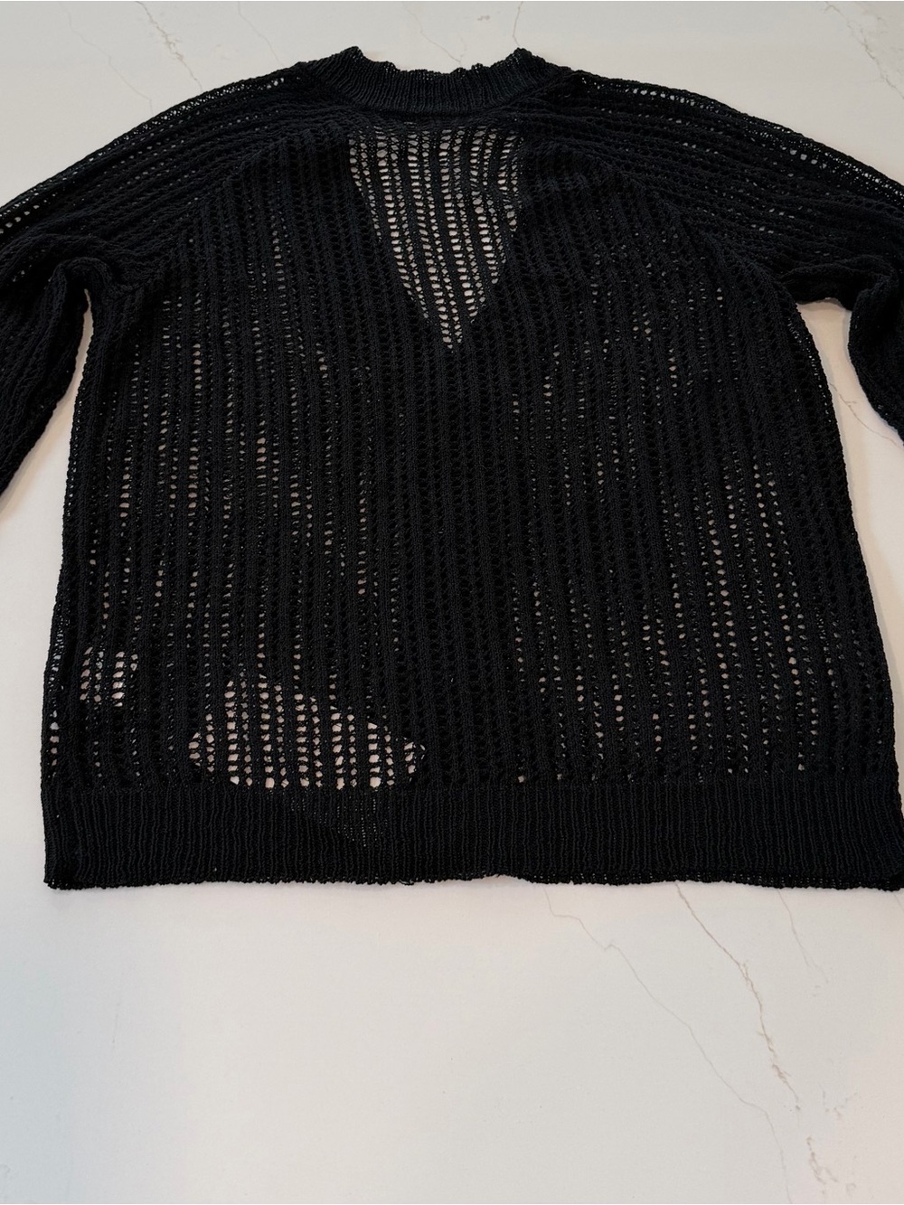 Fashion Brand Company Black Open-Weave Button Front Cardigan #398 - Picture 2 of 4